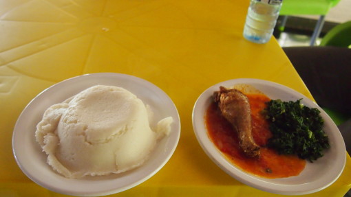 nshima and chicken stew
